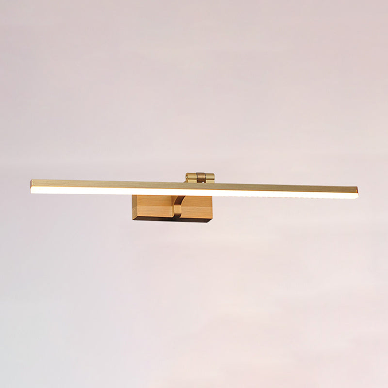 Linear Metal Wall Light Fixture Modern Style 1-Light Mirror Wall Mount Lighting