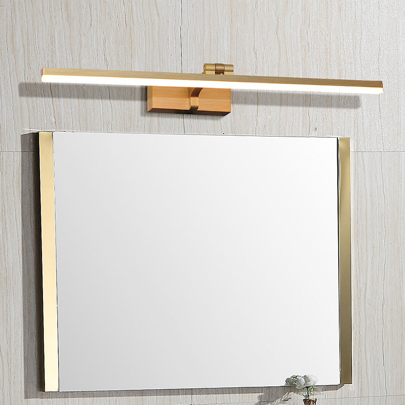 Linear Metal Wall Light Fixture Modern Style 1-Light Mirror Wall Mount Lighting