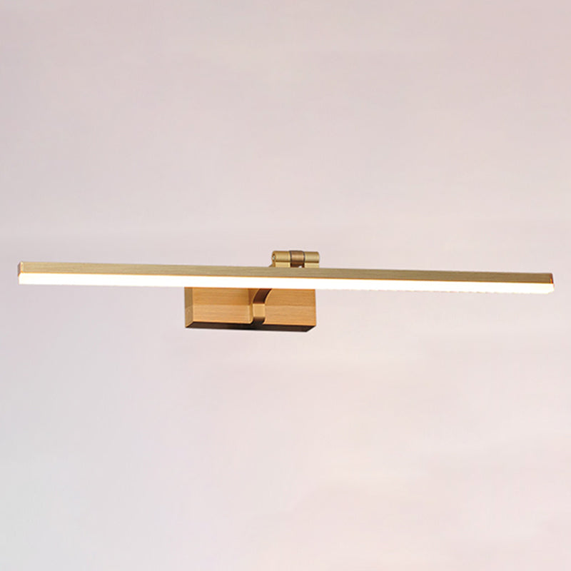 Linear Metal Wall Light Fixture Modern Style 1-Light Mirror Wall Mount Lighting
