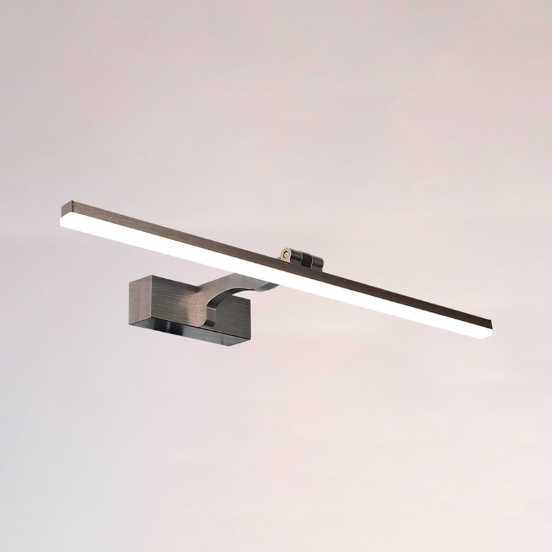 Linear Metal Wall Light Fixture Modern Style 1-Light Mirror Wall Mount Lighting