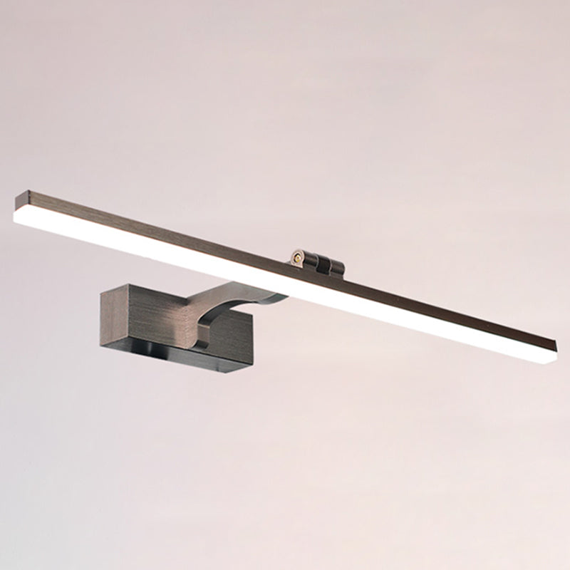 Linear Metal Wall Light Fixture Modern Style 1-Light Mirror Wall Mount Lighting