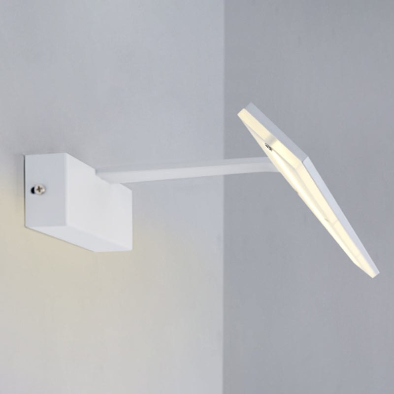 Linear Metal Wall Sconce Modern 1 Light Mirror Wall Mount Light Fixture in White