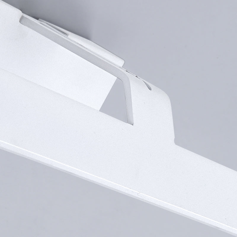 Linear Metal Wall Sconce Modern 1 Light Mirror Wall Mount Light Fixture in White