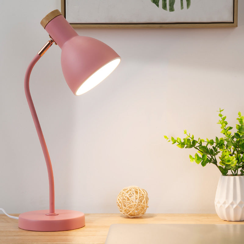 Modern Style Conical Night Table Lamp Metal 1-Light Table Lamp