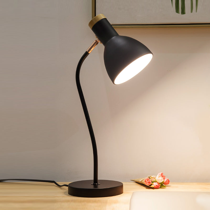 Modern Style Conical Night Table Lamp Metal 1-Light Table Lamp