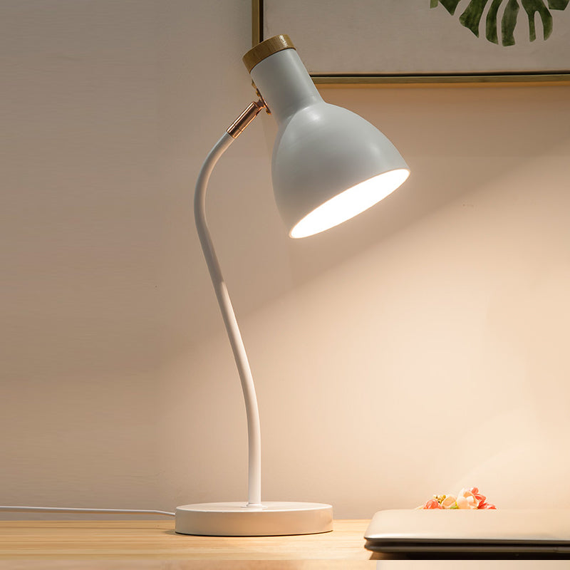 Modern Style Conical Night Table Lamp Metal 1-Light Table Lamp