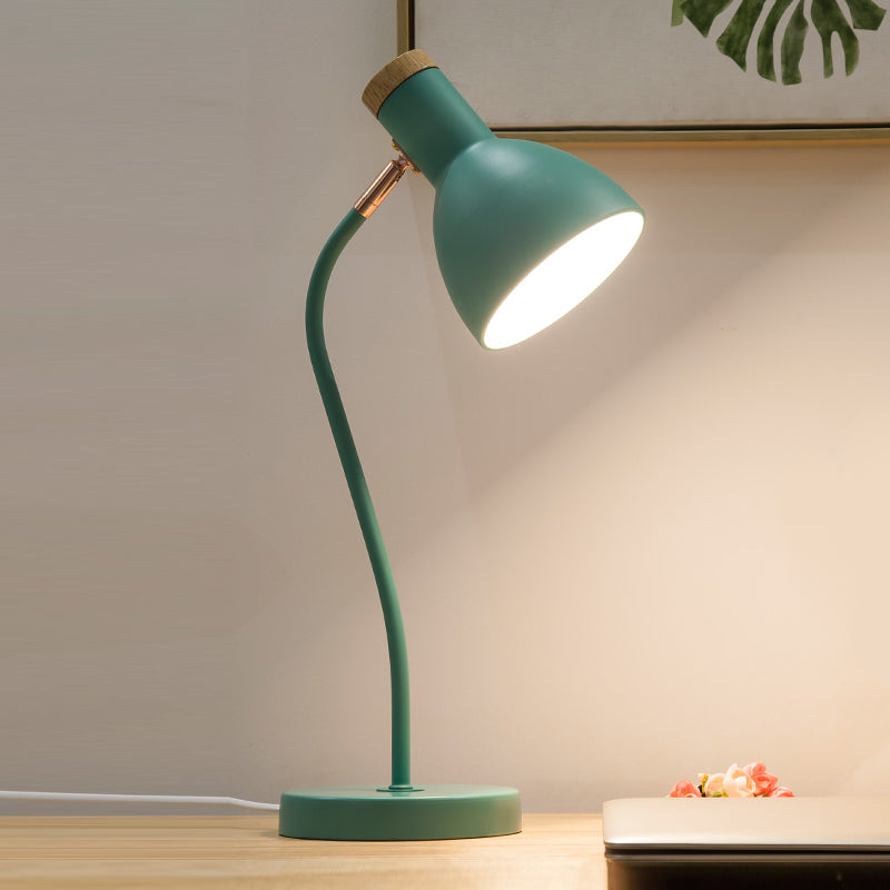 Modern Style Conical Night Table Lamp Metal 1-Light Table Lamp