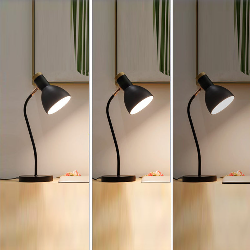 Modern Style Conical Night Table Lamp Metal 1-Light Table Lamp
