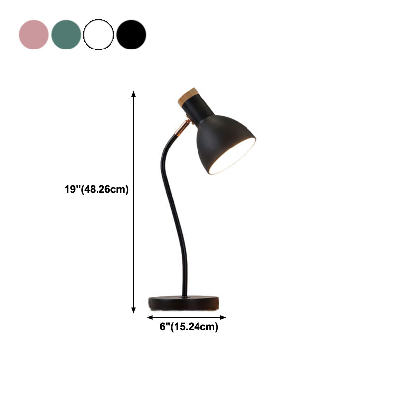 Modern Style Conical Night Table Lamp Metal 1-Light Table Lamp