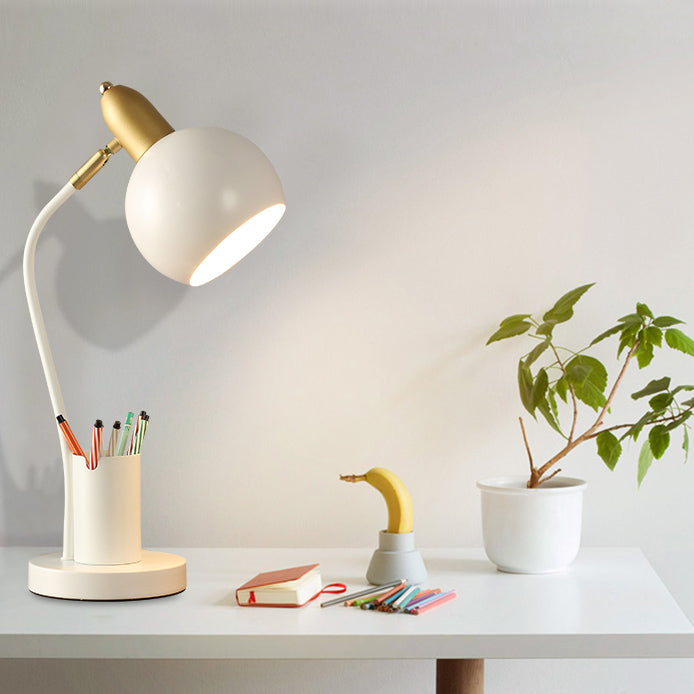 Modern Style Spherical Shape Table Light Metal 1 Light Nightstand Lamps for Bedside