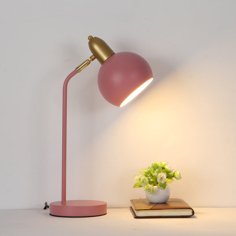 Modern Style Spherical Shape Table Light Metal 1 Light Nightstand Lamps for Bedside