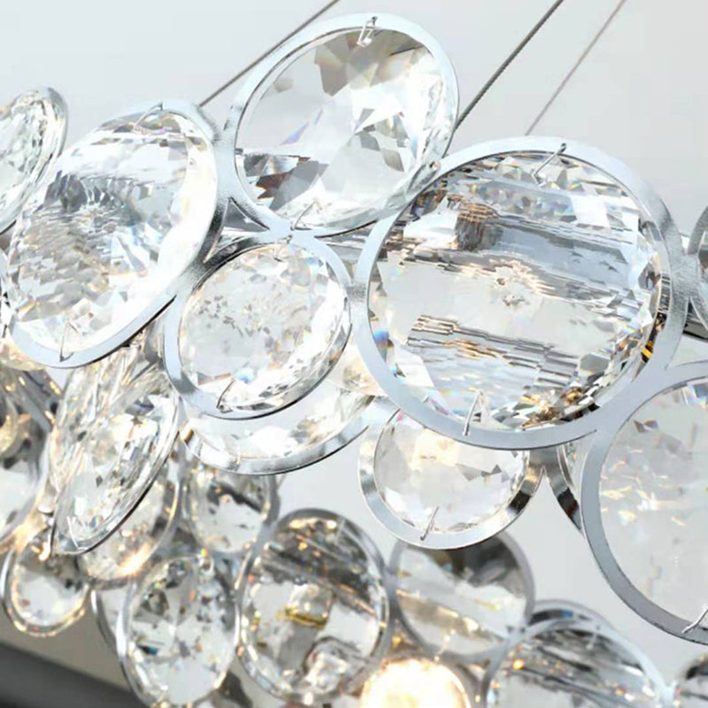 Modern Style Hanging Lights Round Crystal LED Chandelier for Living Room