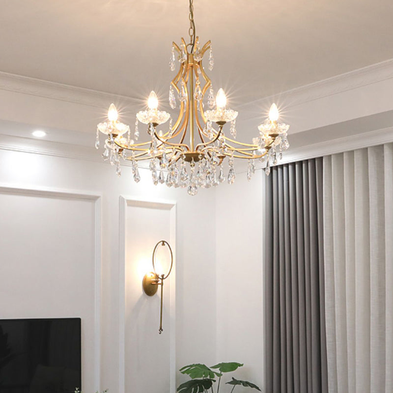 European Style Chandelier Candle Crystal Ceiling Chandelier for Bedroom