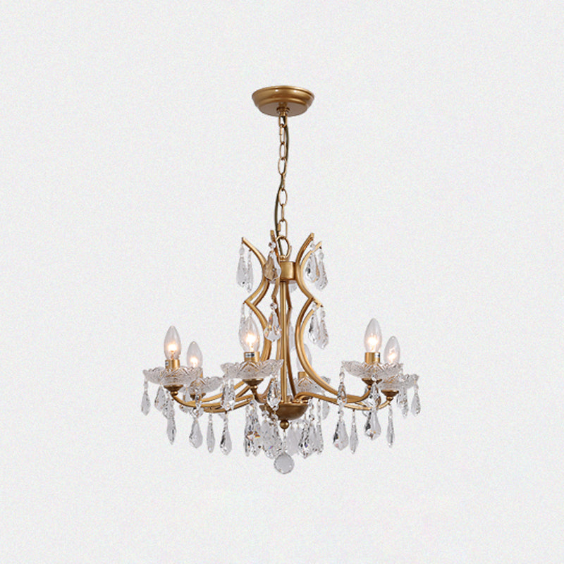 European Style Chandelier Candle Crystal Ceiling Chandelier for Bedroom
