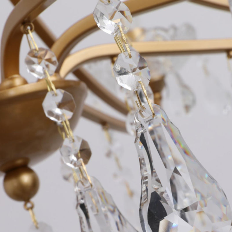 European Style Chandelier Candle Crystal Ceiling Chandelier for Bedroom