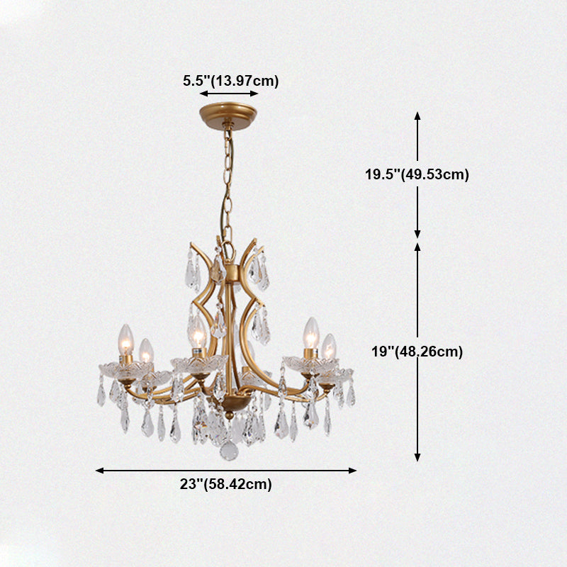 European Style Chandelier Candle Crystal Ceiling Chandelier for Bedroom