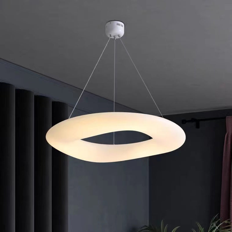 White LED Hanging Lamp Modern Style Plastic Chandelier Pendant Light for Bedroom