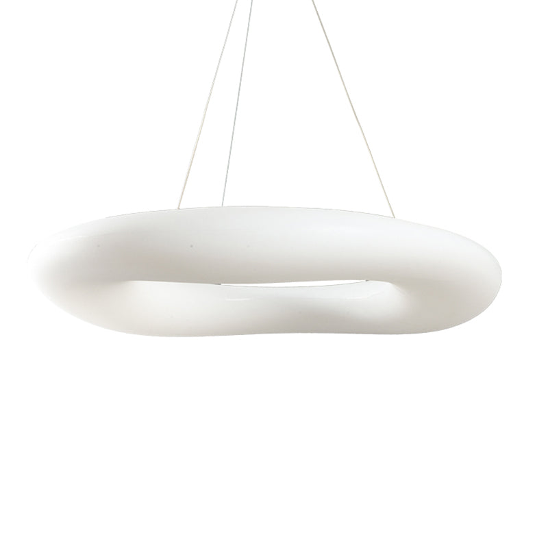 White LED Hanging Lamp Modern Style Plastic Chandelier Pendant Light for Bedroom