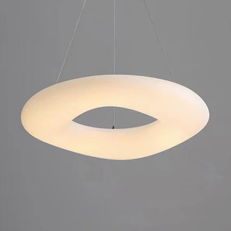 White LED Hanging Lamp Modern Style Plastic Chandelier Pendant Light for Bedroom
