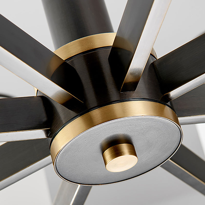 Modern Metal Pendant Light Cylindrical Glass Shade Chandelier Lighting for Bedroom