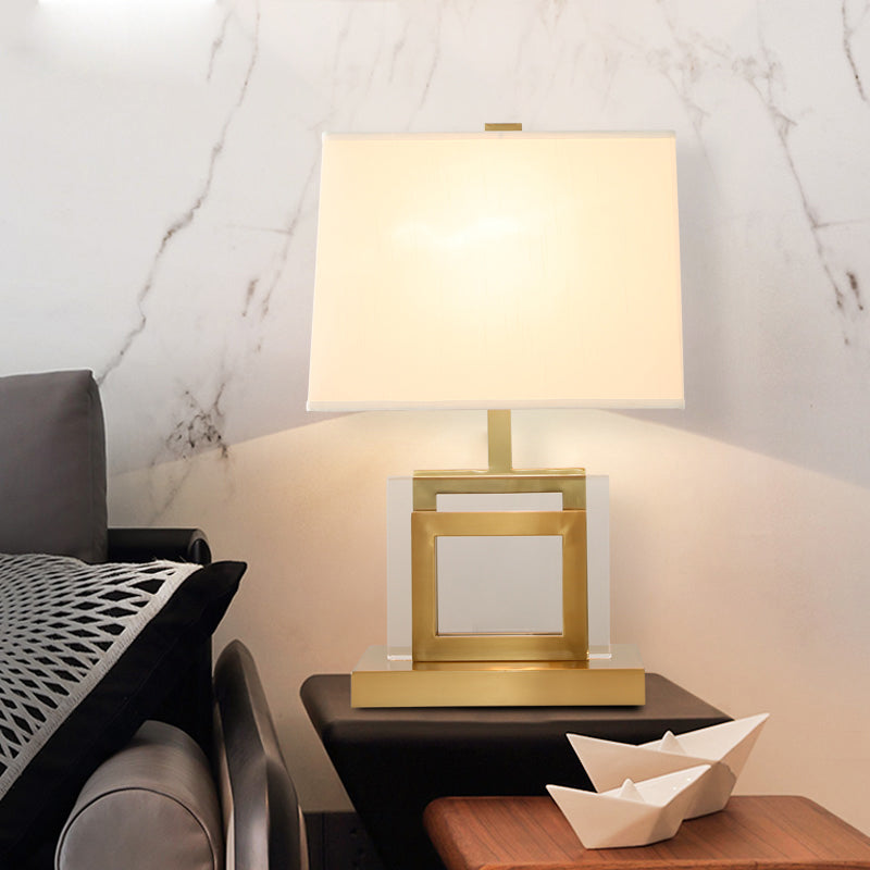 Eigentijdse 1 kop taakverlichting goud trapezoid leesboek licht met stofschaduw
