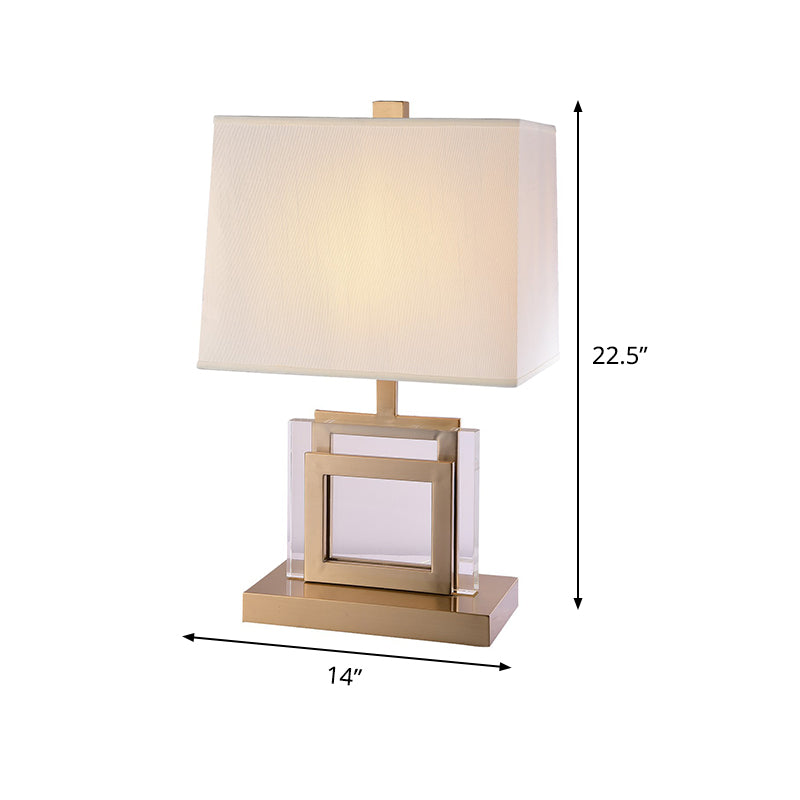 Eigentijdse 1 kop taakverlichting goud trapezoid leesboek licht met stofschaduw