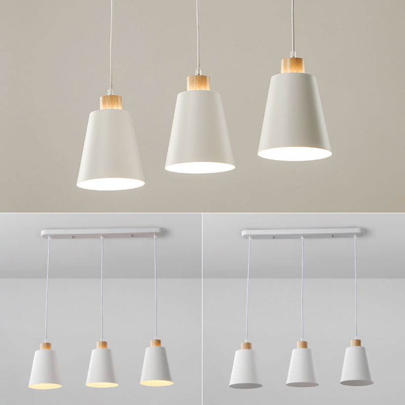 Multi Light Barrel suspendu pendant moderne Metal Metal Sanging Lighting pour le salon