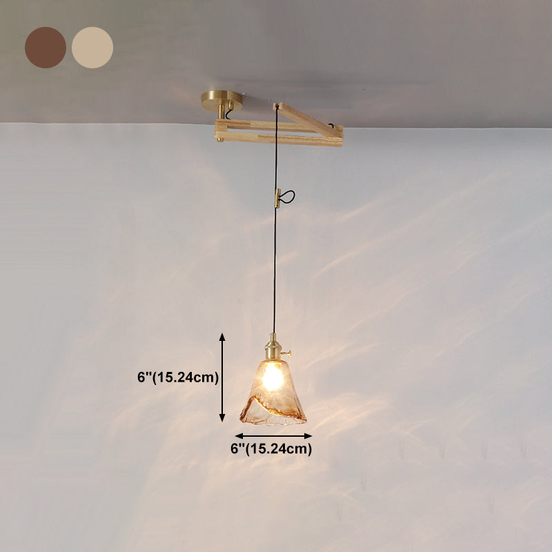 Modern Minimalist Hanging Light Wooden Pendant Lighting Fixture for Sitting Room