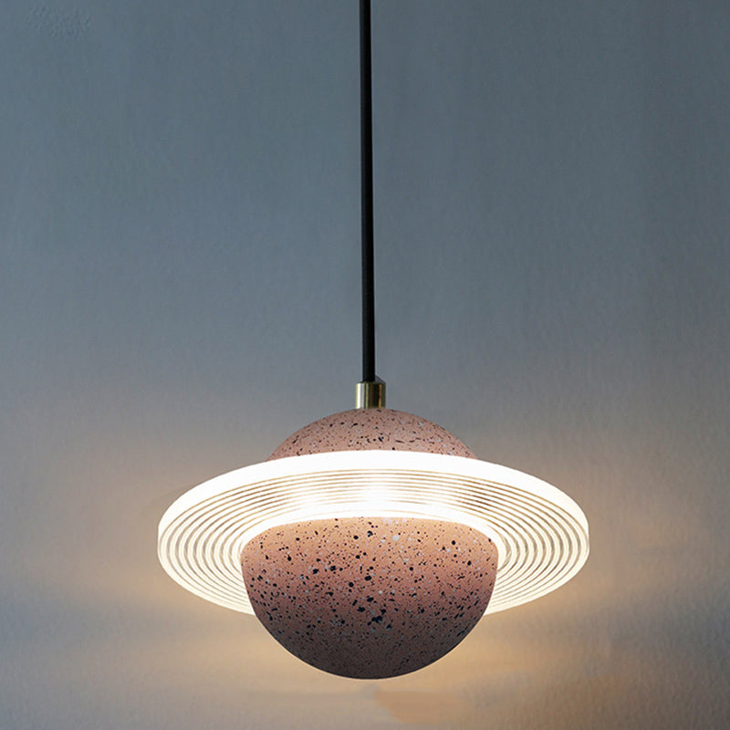 Multi lumières Suspension Round Pendentif Modern Style Stone Down Lighting