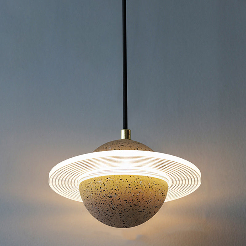 Multi lumières Suspension Round Pendentif Modern Style Stone Down Lighting