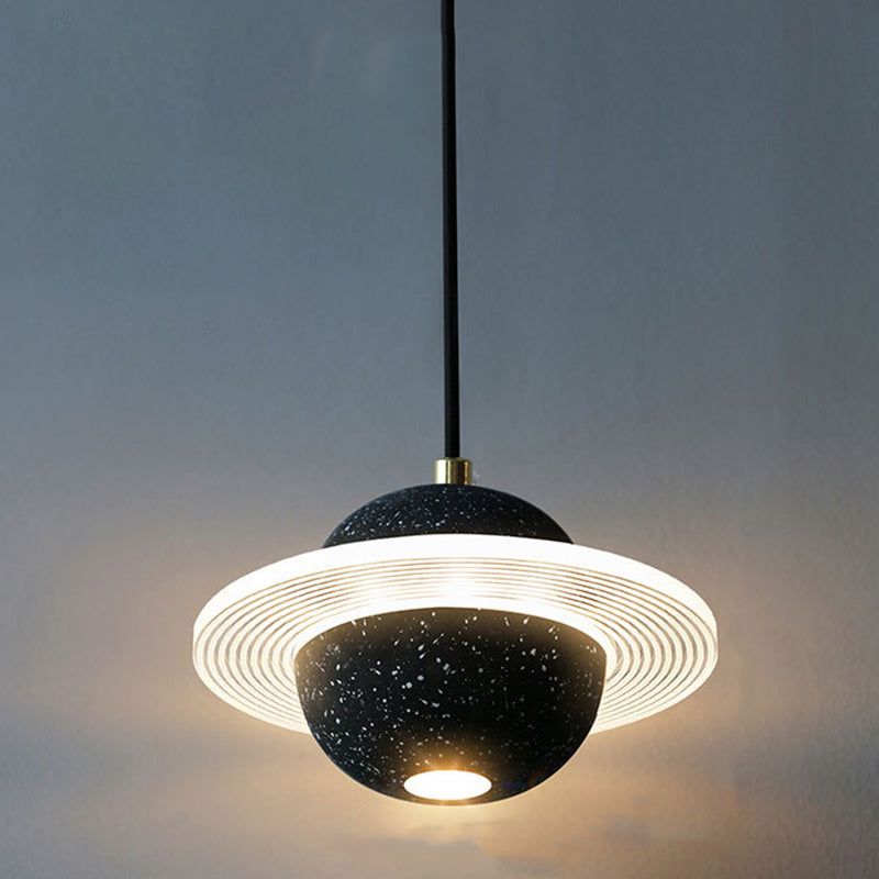 Multi lumières Suspension Round Pendentif Modern Style Stone Down Lighting