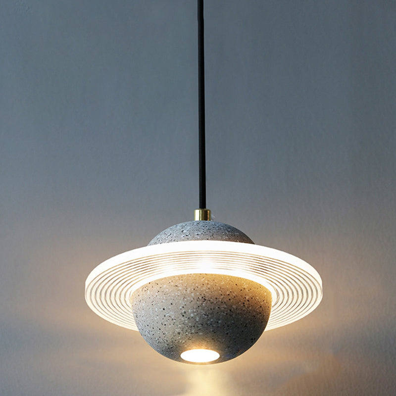 Multi lumières Suspension Round Pendentif Modern Style Stone Down Lighting