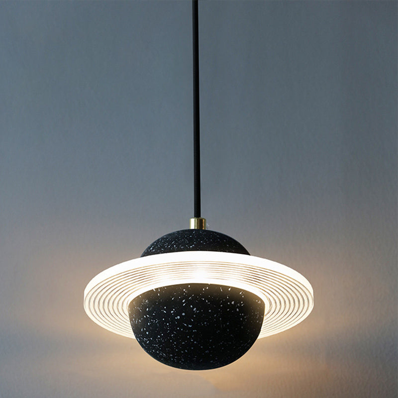 Multi lumières Suspension Round Pendentif Modern Style Stone Down Lighting