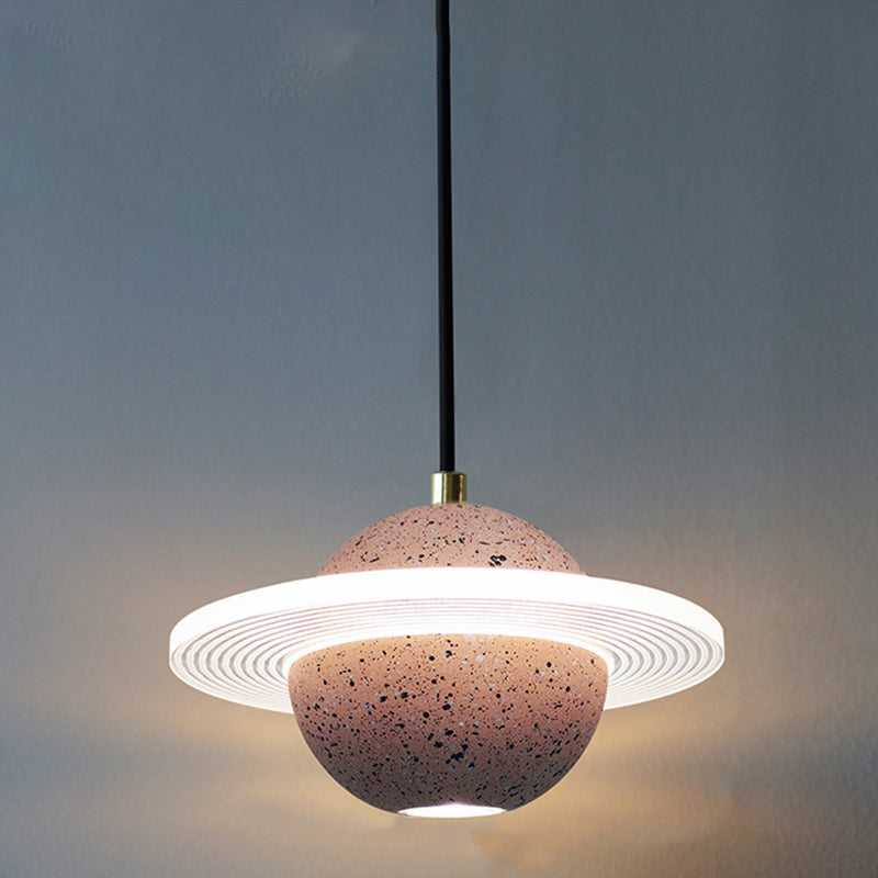Multi lumières Suspension Round Pendentif Modern Style Stone Down Lighting