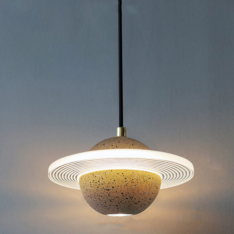 Multi lumières Suspension Round Pendentif Modern Style Stone Down Lighting