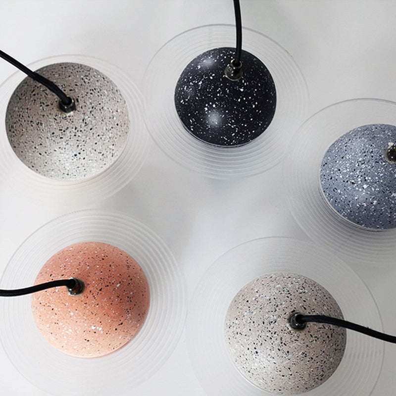 Multi lumières Suspension Round Pendentif Modern Style Stone Down Lighting