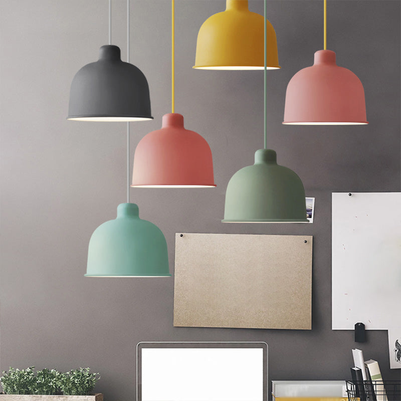 Colorful Dome Pendant Light Modern Metal Hanging Pendant for Living Room