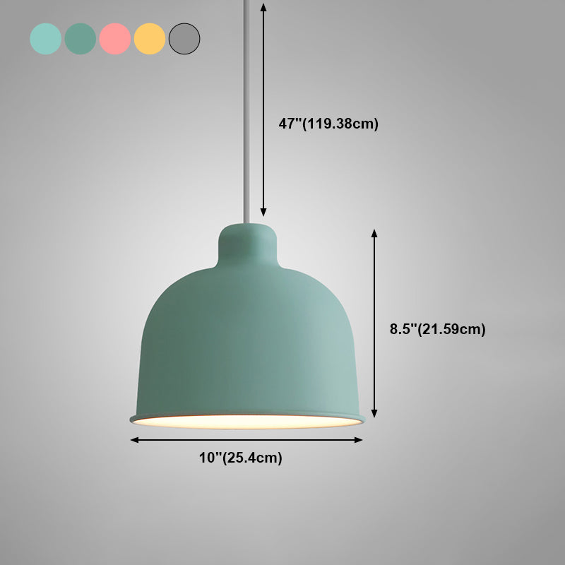 Colorful Dome Pendant Light Modern Metal Hanging Pendant for Living Room