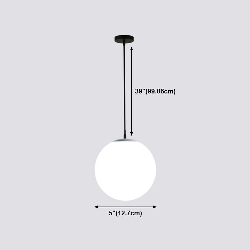 Ball Shape Hanging Light Fixture Glass Simple Hanging Pendant Light