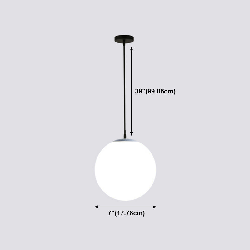 Ball Shape Hanging Light Fixture Glass Simple Hanging Pendant Light