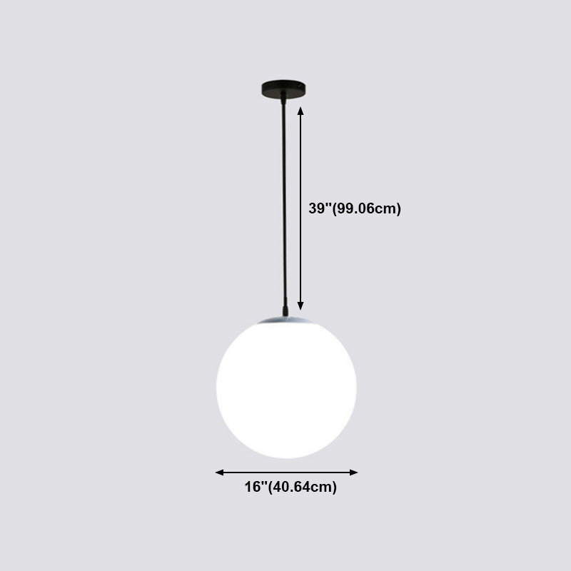 Ball Shape Hanging Light Fixture Glass Simple Hanging Pendant Light