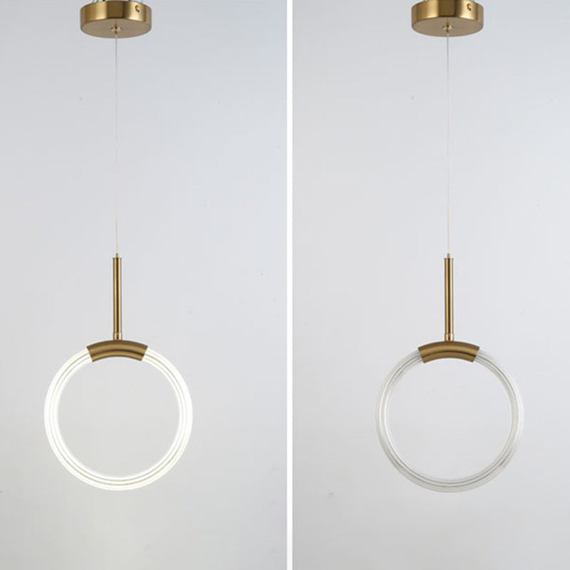 Modern Gold Pendant Light Metal Geometric Hanging Pendant for Living Room