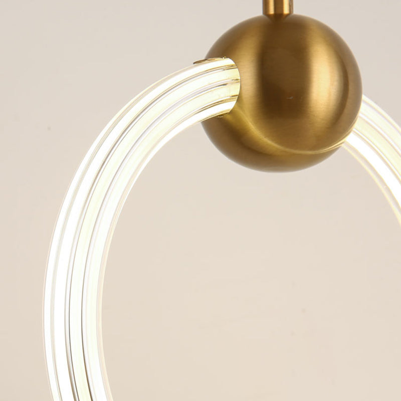 Modern Gold Pendant Light Metal Geometric Hanging Pendant for Living Room