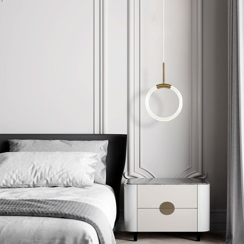 Modern Gold Pendant Light Metal Geometric Hanging Pendant for Living Room