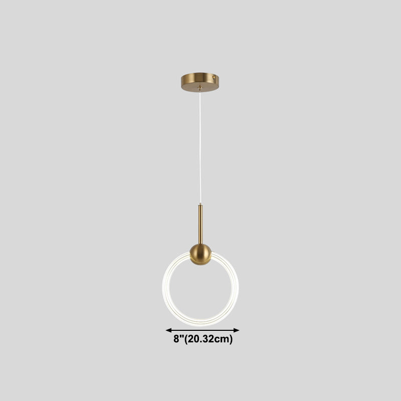 Modern Gold Pendant Light Metal Geometric Hanging Pendant for Living Room