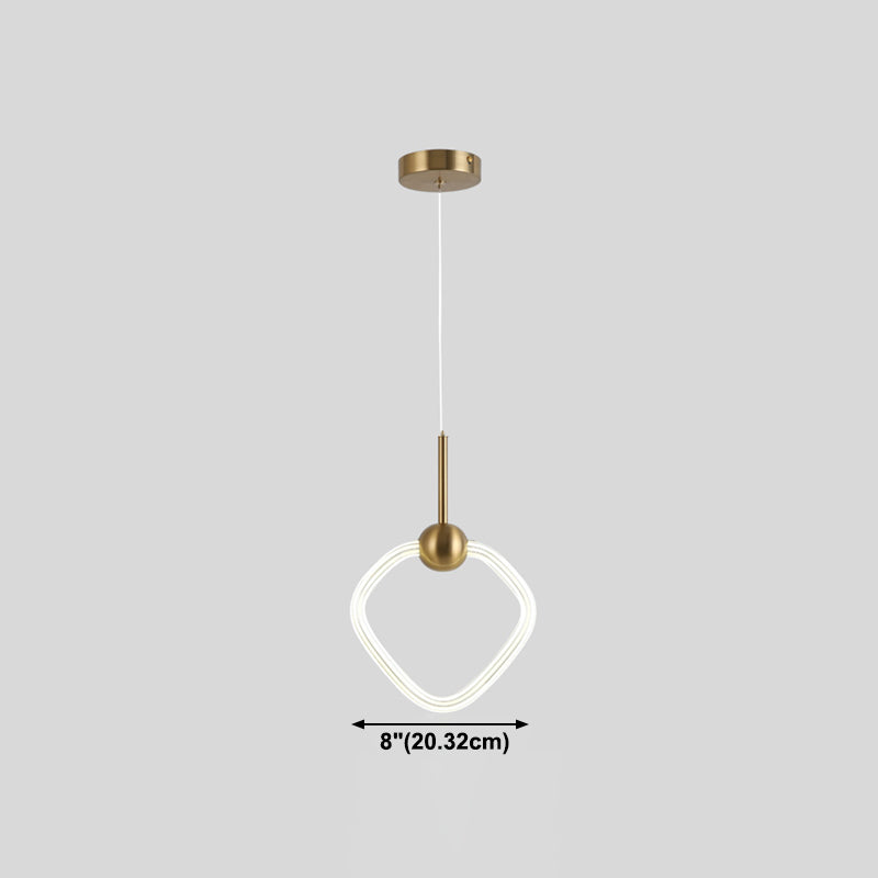 Modern Gold Pendant Light Metal Geometric Hanging Pendant for Living Room