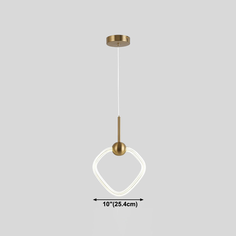 Modern Gold Pendant Light Metal Geometric Hanging Pendant for Living Room