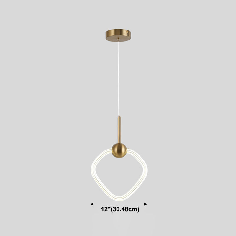 Modern Gold Pendant Light Metal Geometric Hanging Pendant for Living Room