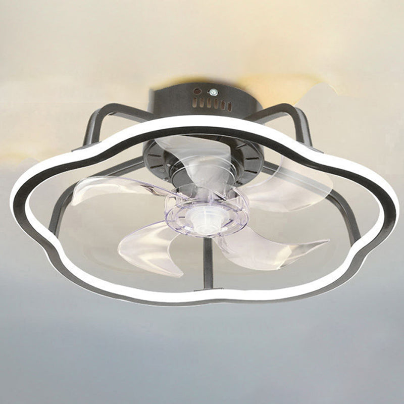 Contemporary Linear LED Ceiling Fan Light Creative Flush Mount Light for Living Room