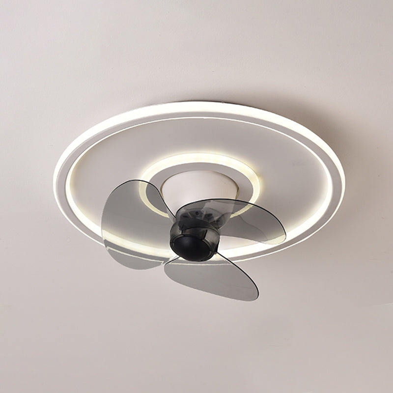 Nordic Round Fan Light Metal 20" Wide LED Flush Mount Light for Living Room
